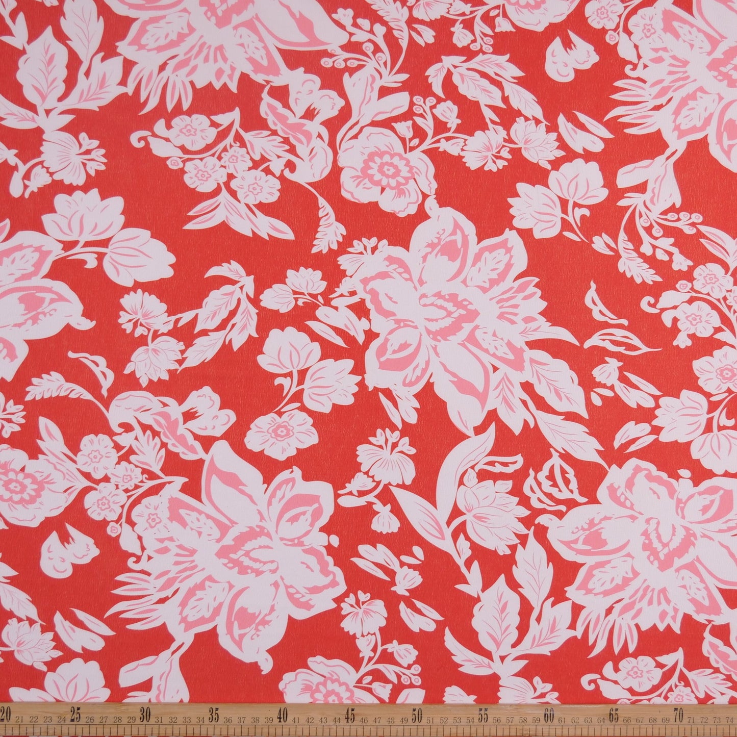 CREPE LAUREN ESTAMPADO NARANJA EXUBERANTE FLORAL