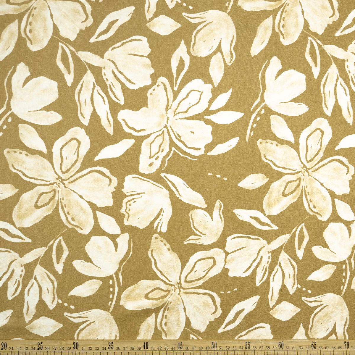 CREPE LAUREN ESTAMPADO VERDE MUSGO FLORAL