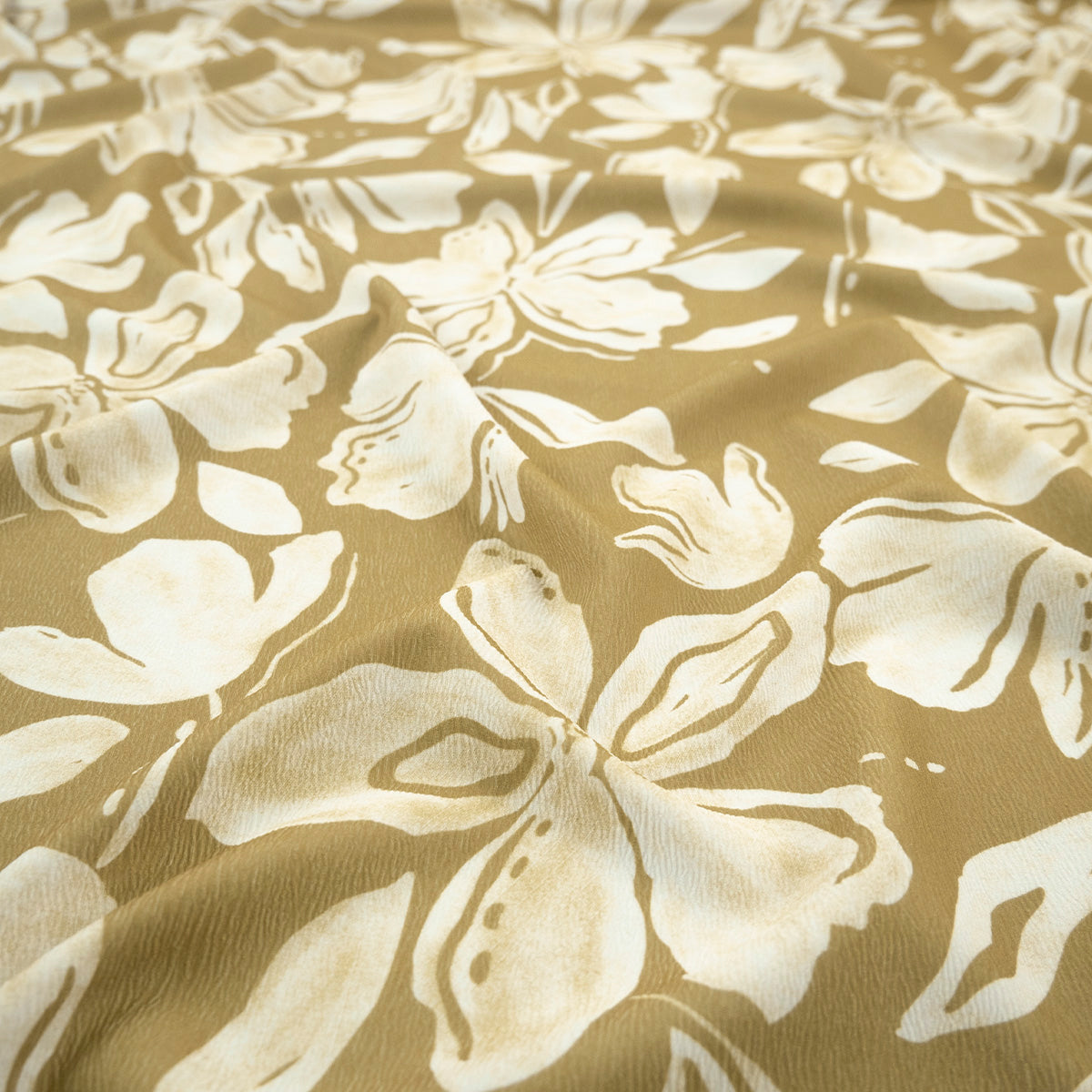 CREPE LAUREN ESTAMPADO VERDE MUSGO FLORAL
