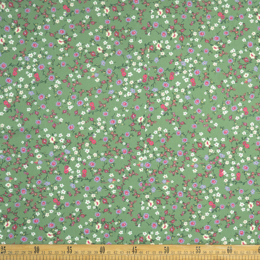 CREPE LAUREN ESTAMPADO VERDE MUSGO TE FLORAL