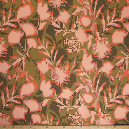 CREPE GILLY DIGITAL PRINT VERDE ACEITUNA FLORAL