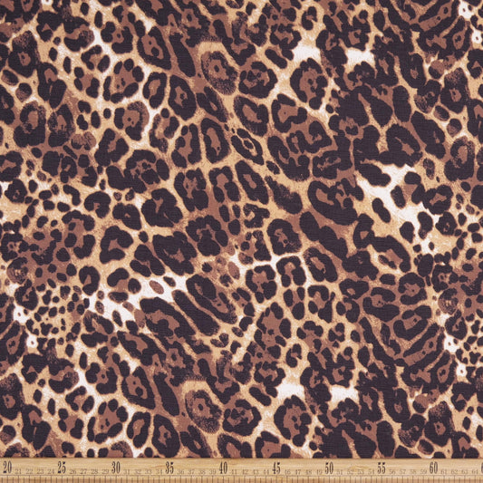 CREPE GILLY DIGITAL PRINT MARRON OJO TIGRE ANIMAL PRINT