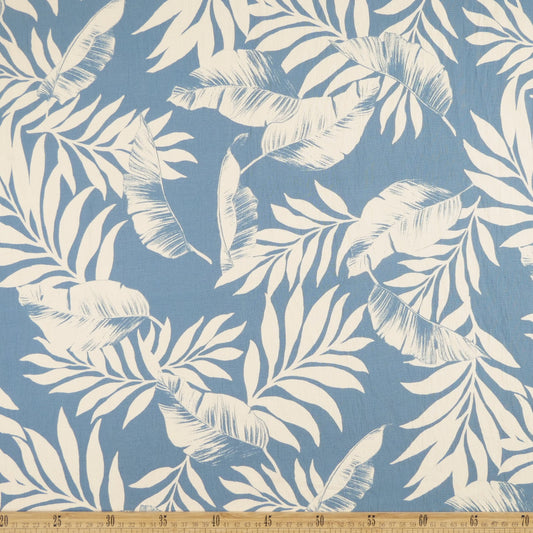 CREPE GILLY DIGITAL PRINT AZUL ALASKA HOJAS