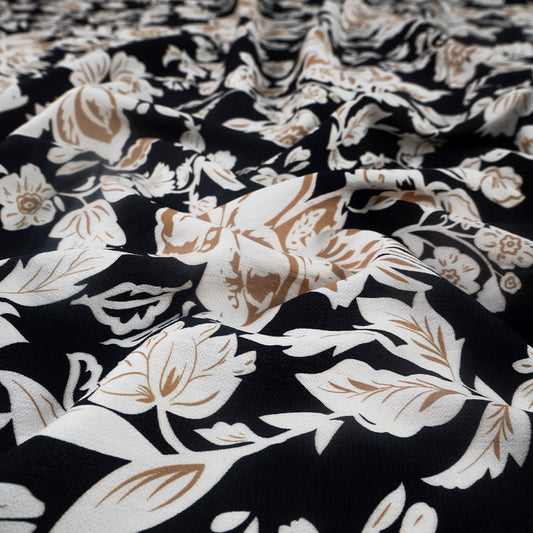 CREPE GILLY DIGITAL PRINT NEGRO METEORITO FLORAL