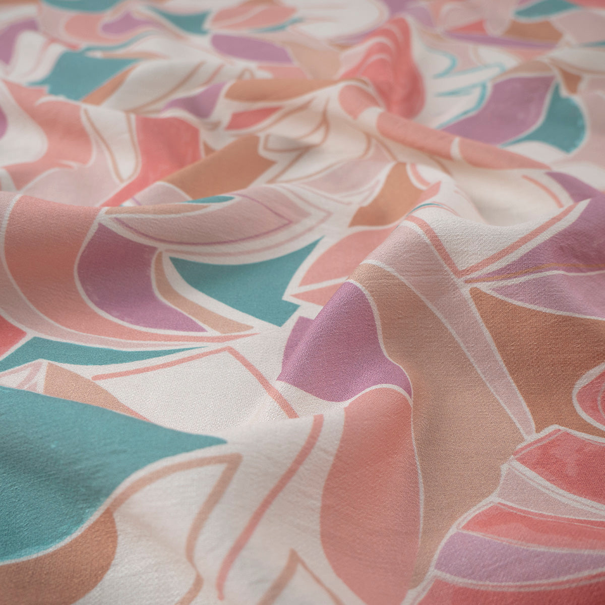 CREPE GILLY DIGITAL PRINT BEIGE SUSPIRO ROSA HOJAS