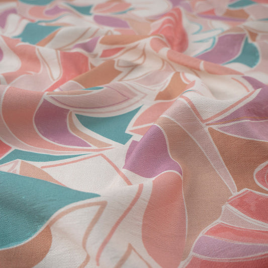 CREPE GILLY DIGITAL PRINT BEIGE SUSPIRO ROSA HOJAS