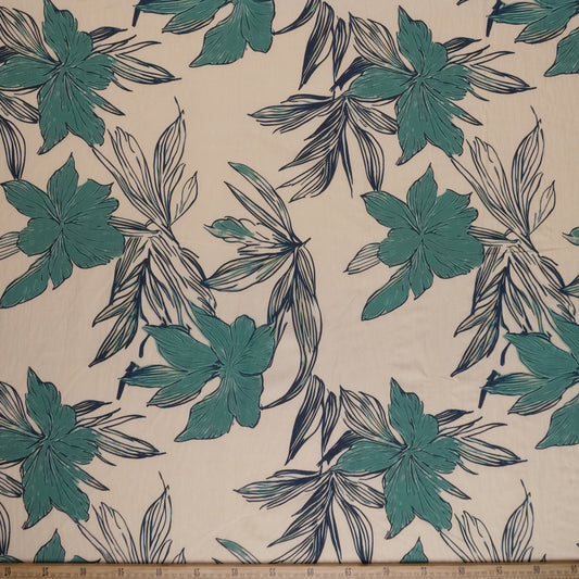 CREPE GILLY DIGITAL PRINT AMARILLO FLAN HOJAS