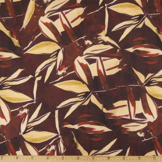 CREPE GILLY DIGITAL PRINT AMARILLO ACEITE HOJAS