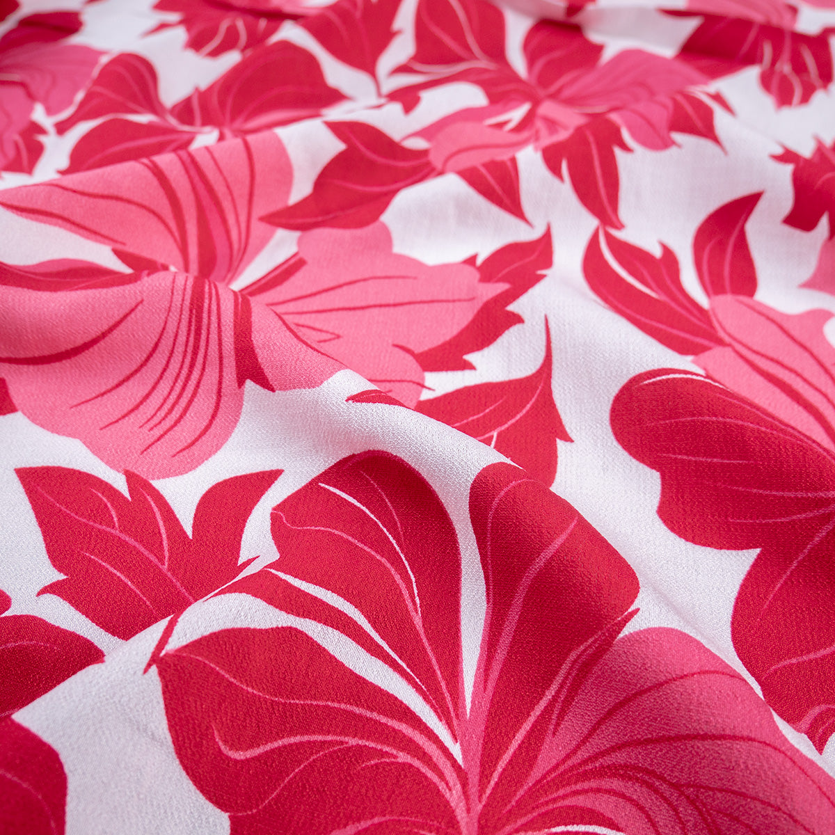 CREPE GILLY DIGITAL PRINT BLANCO BRILLANTE HIBISCUS