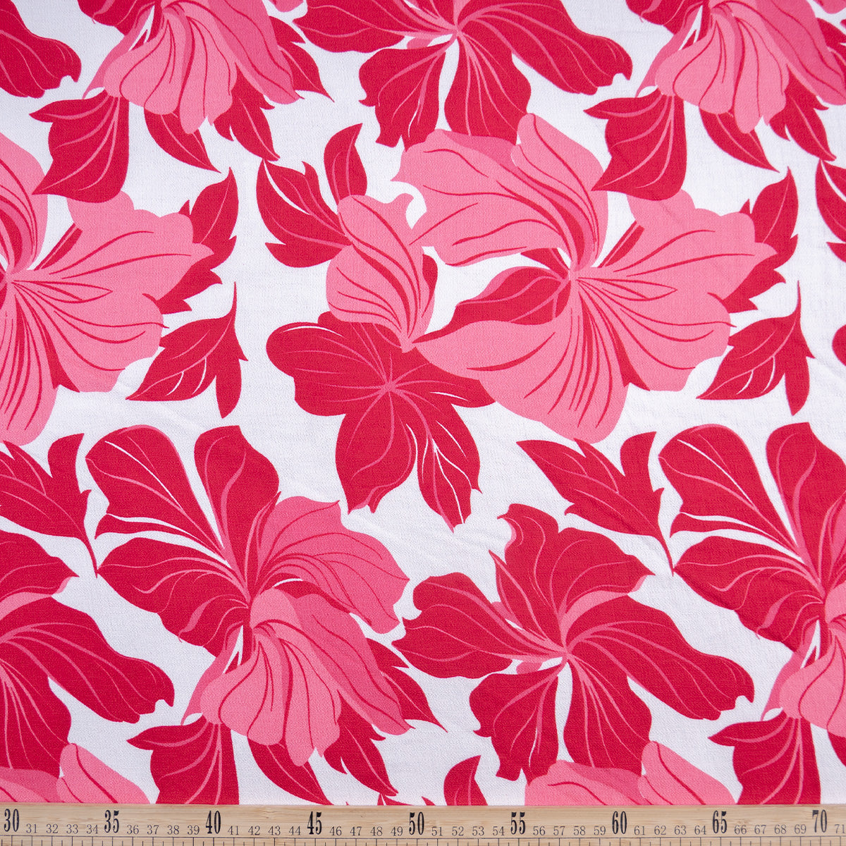 CREPE GILLY DIGITAL PRINT BLANCO BRILLANTE HIBISCUS