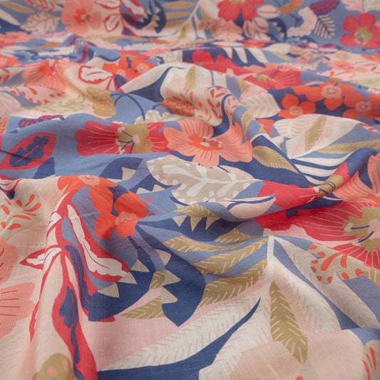 CREPE MELISA ESTAMPADO AZUL COUNTRY FLORAL