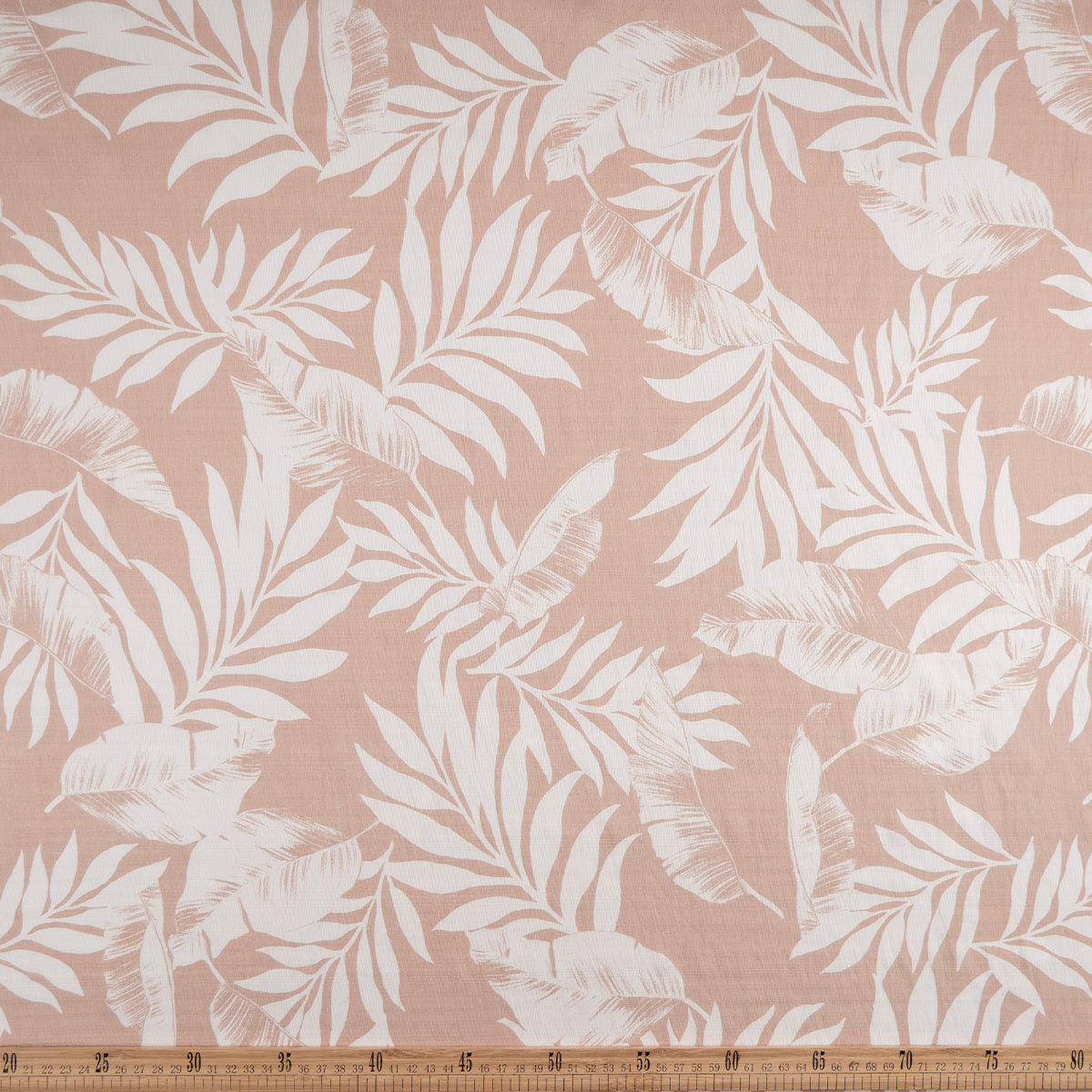 CREPE MELISA ESTAMPADO BEIGE TRIGO CLARO HOJAS