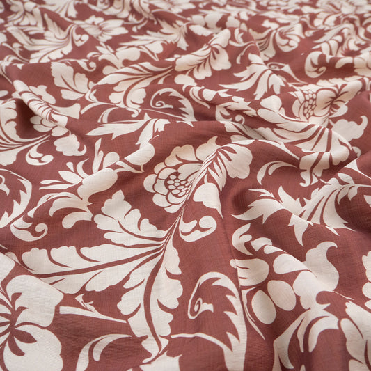 CREPE MELISA ESTAMPADO MARRON SECOYA ABORIGEN