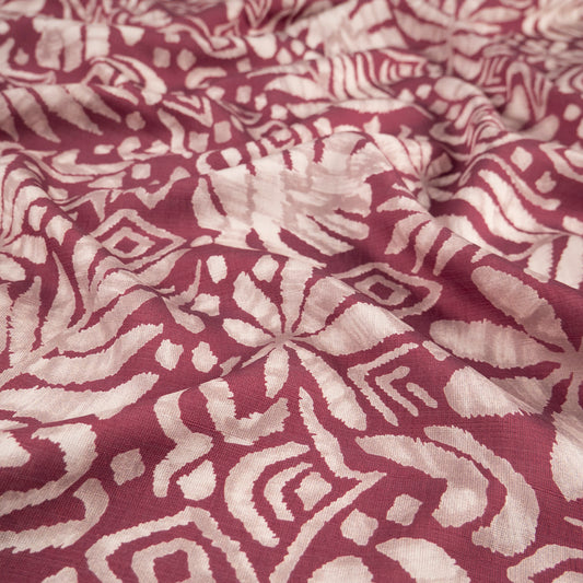 CREPE MELISA ESTAMPADO BORDO GRANATE ARABESCO