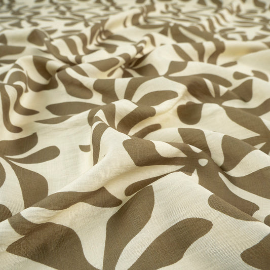 CREPE MELISA ESTAMPADO AMARILLO CERA HOJAS