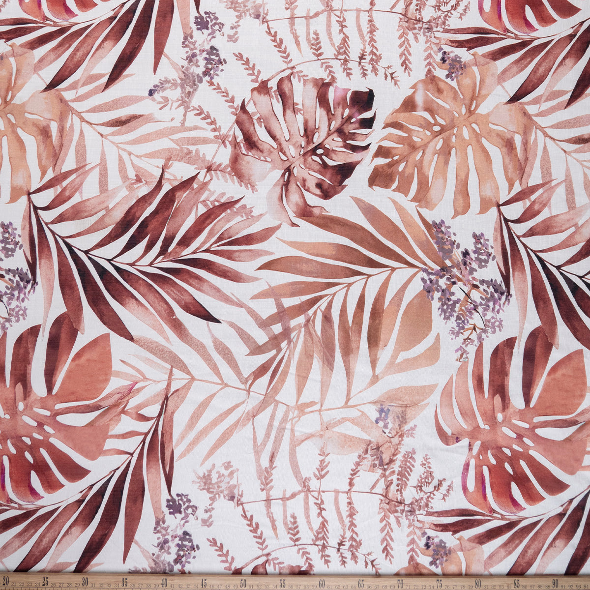 CREPE MELISA ESTAMPADO BLANCO BRILLANTE HOJAS