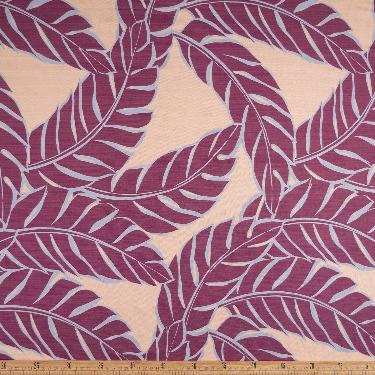 CREPE MELISA ESTAMPADO BEIGE CREMA HOJAS