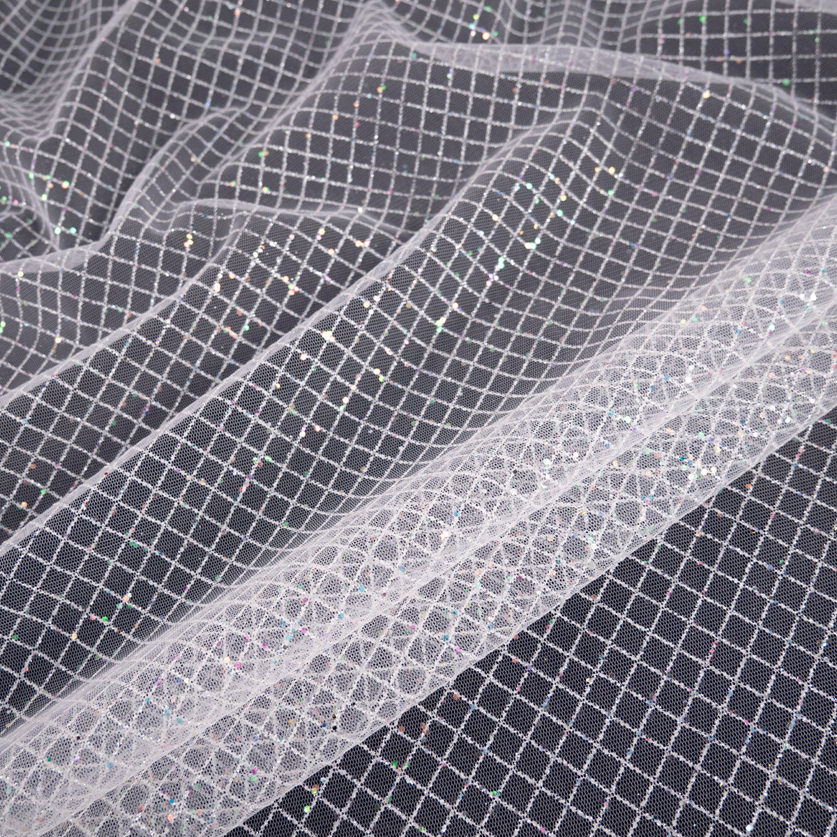 MALLA GLITTER BLANCO BRILLANTE