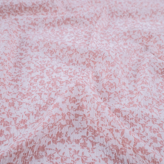 CREPE MARINA ESTAMPADO BLANCO ESTRELLA FLORAL PEQUEÑO