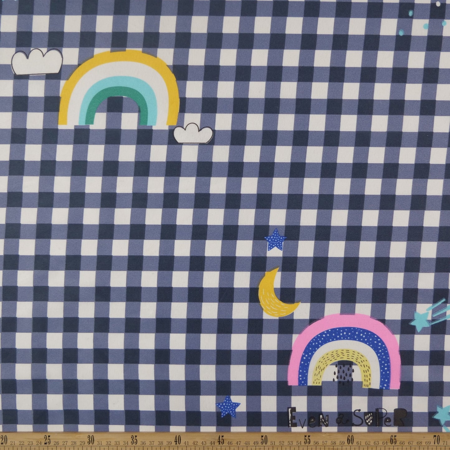PERCAL INFANTIL AZUL SALUTE ARCO IRIS