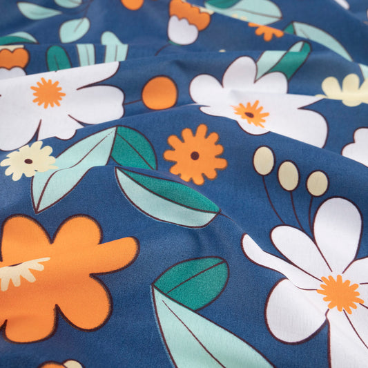 PERCAL ESTAMPADO AZUL MARINO CLARO FLORAL