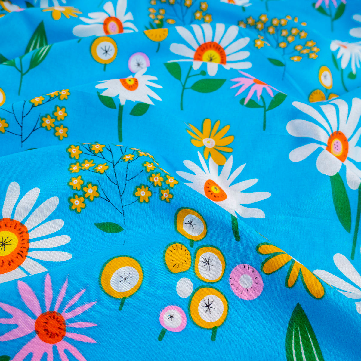 PERCAL ESTAMPADO TURQUESA CYAN FLORAL