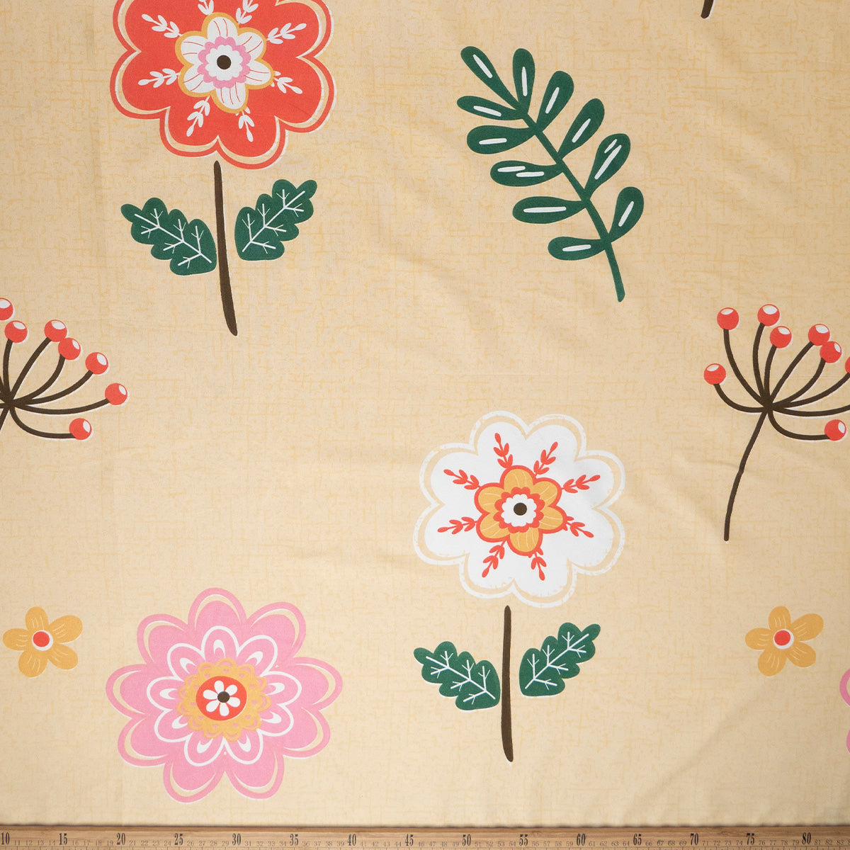 PERCAL ESTAMPADO AMARILLO CERA FLORAL VINTAGE