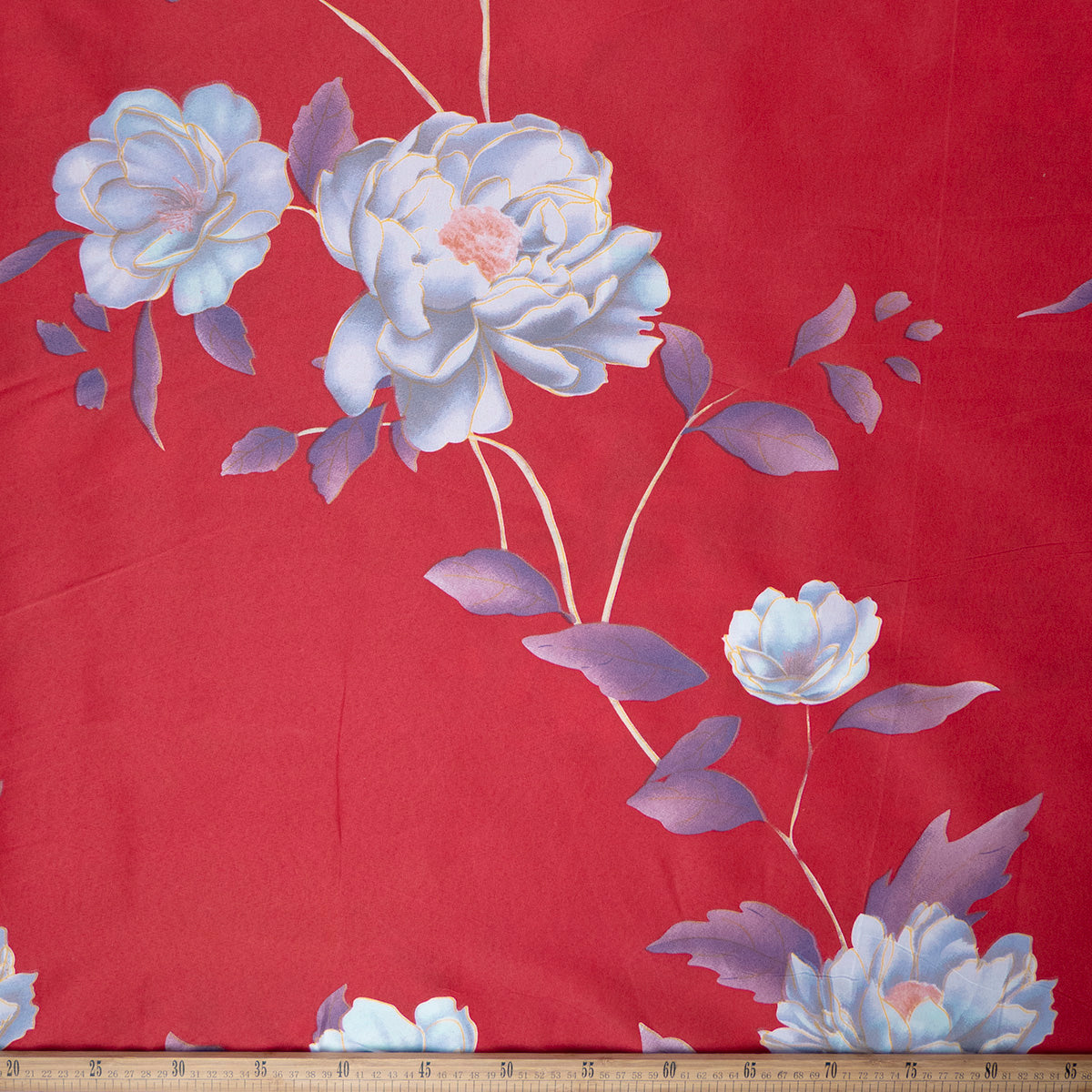 PERCAL ESTAMPADO ROJO BUFON FLORAL