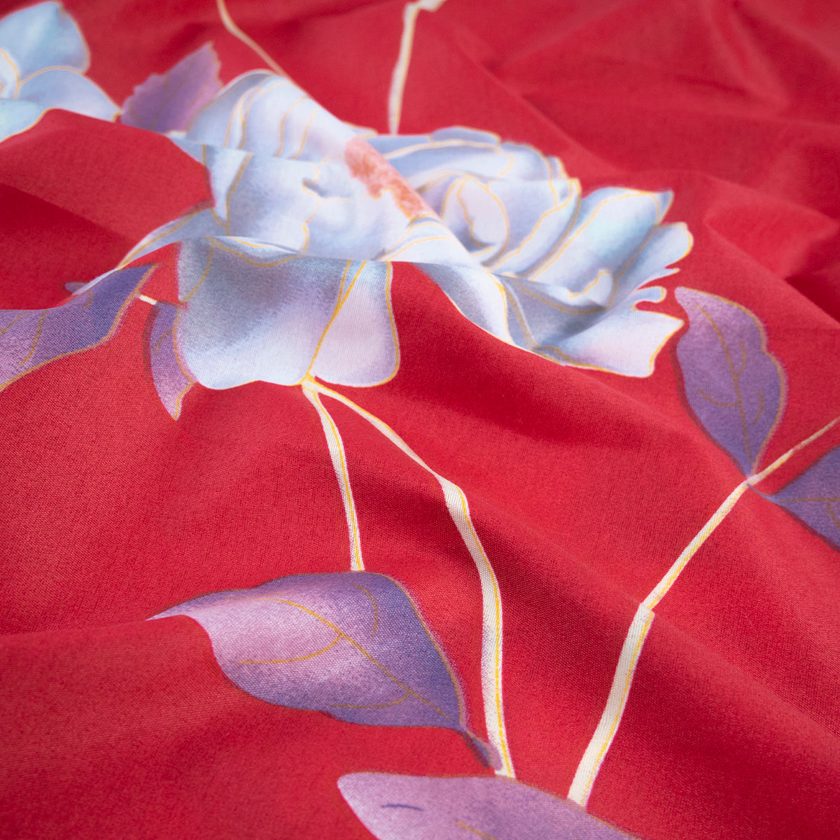 PERCAL ESTAMPADO ROJO BUFON FLORAL