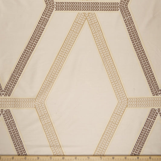 PERCAL ESTAMPADO BEIGE GRAVA LINEAS GEOMETRICAS