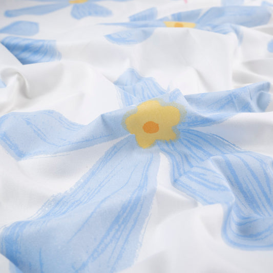 PERCAL ESTAMPADO BLANCO PAPIRO FLORES ILUSTRATIVAS