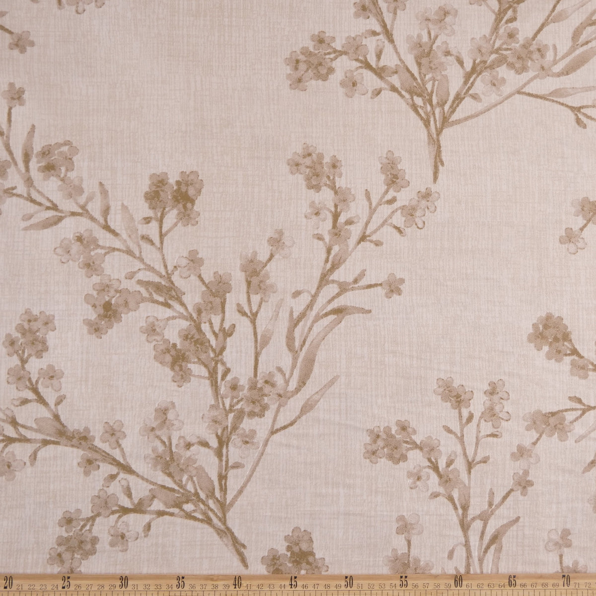 PERCAL ESTAMPADO BEIGE LANA RAMA CON FLORES