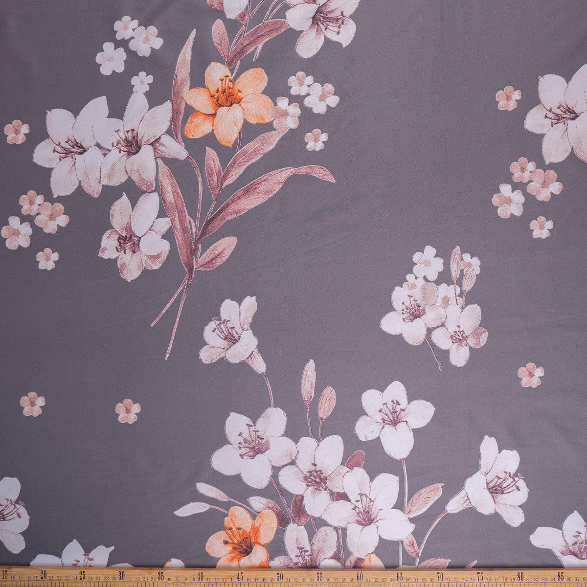 PERCAL ESTAMPADO GRIS MAGNET FLORAL