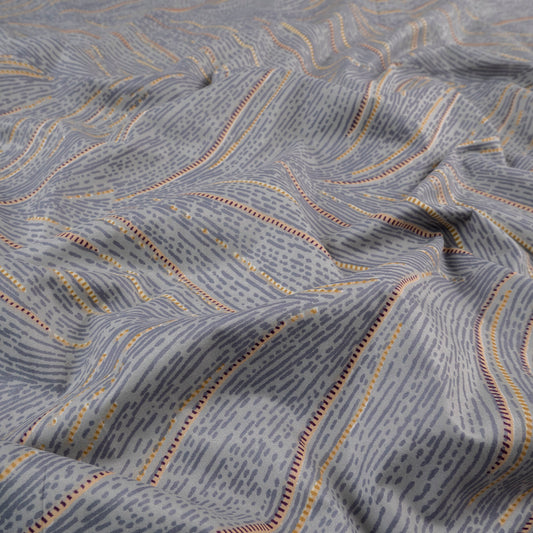 PERCAL ESTAMPADO GRIS MICRO CHIP HOJAS
