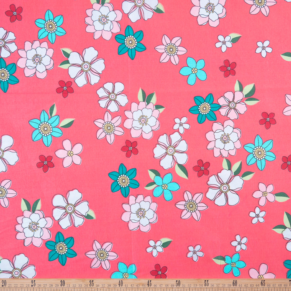 PERCAL ESTAMPADO CORAL FLORAL