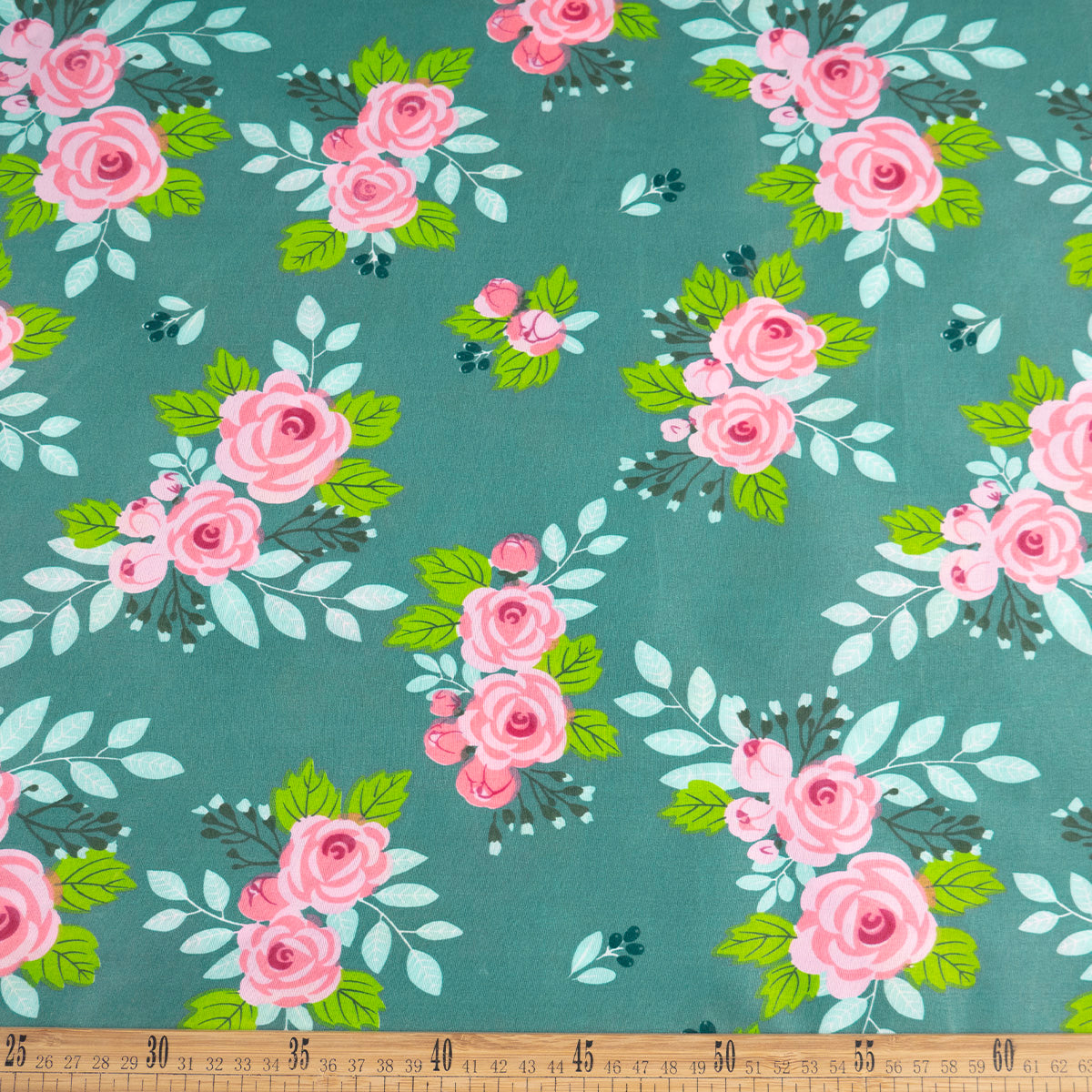 PERCAL ESTAMPADO VERDE RIFLE FLORAL