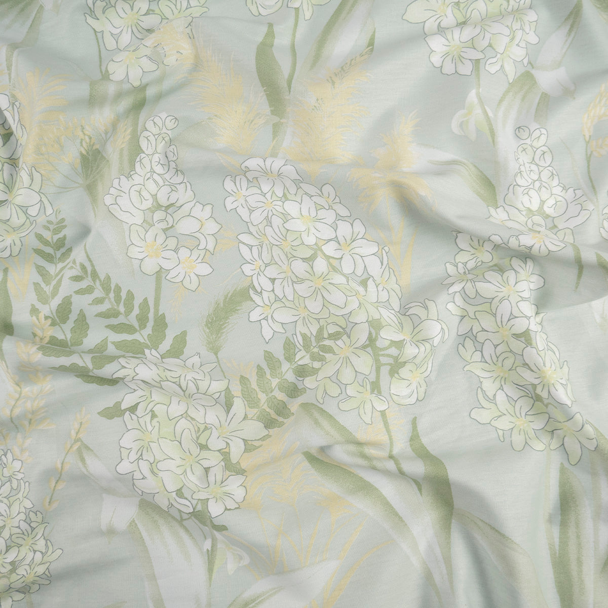 PERCAL 200 HILOS ESTAMPADA VERDE JADE BOTANICO