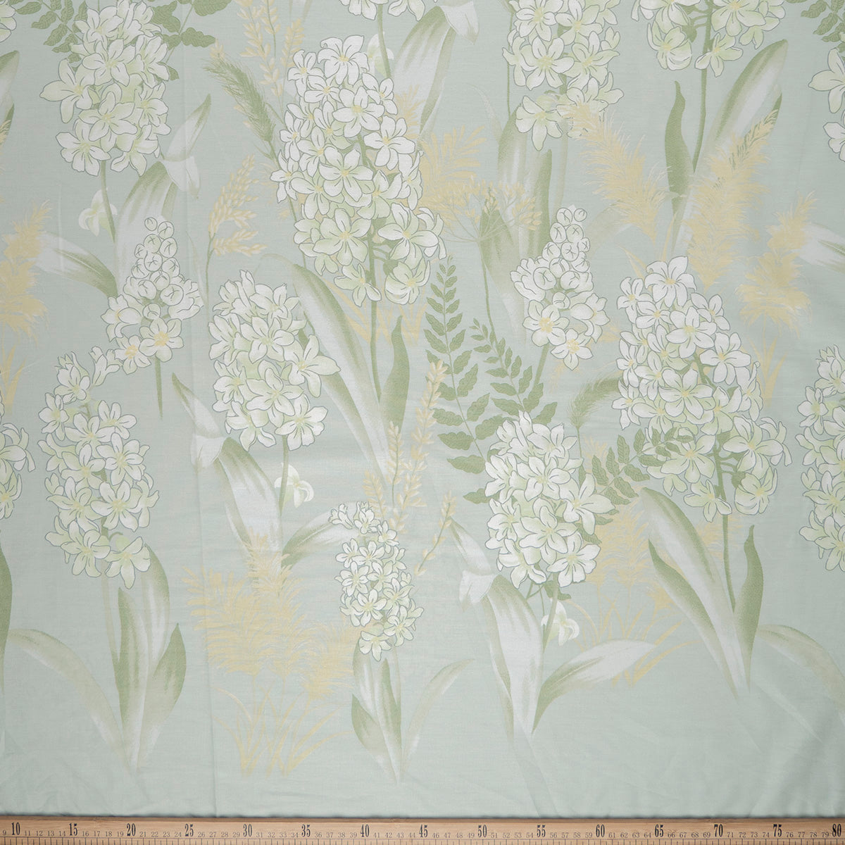 PERCAL 200 HILOS ESTAMPADA VERDE JADE BOTANICO