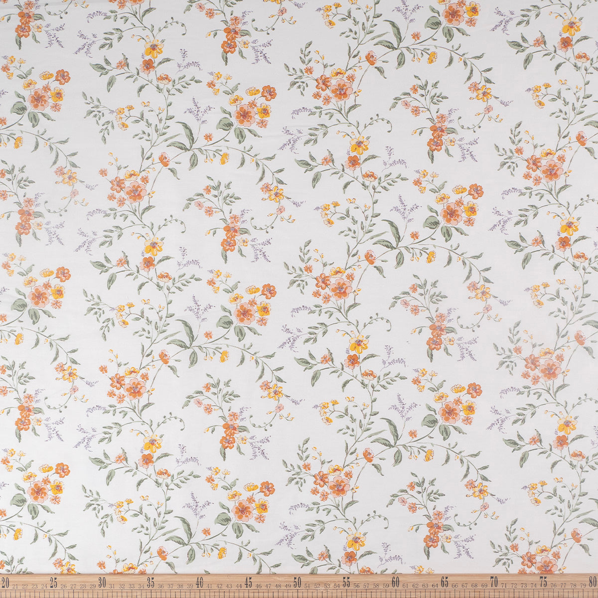 PERCAL 200 HILOS ESTAMPADA BLANCO PAPIRO FLORAL