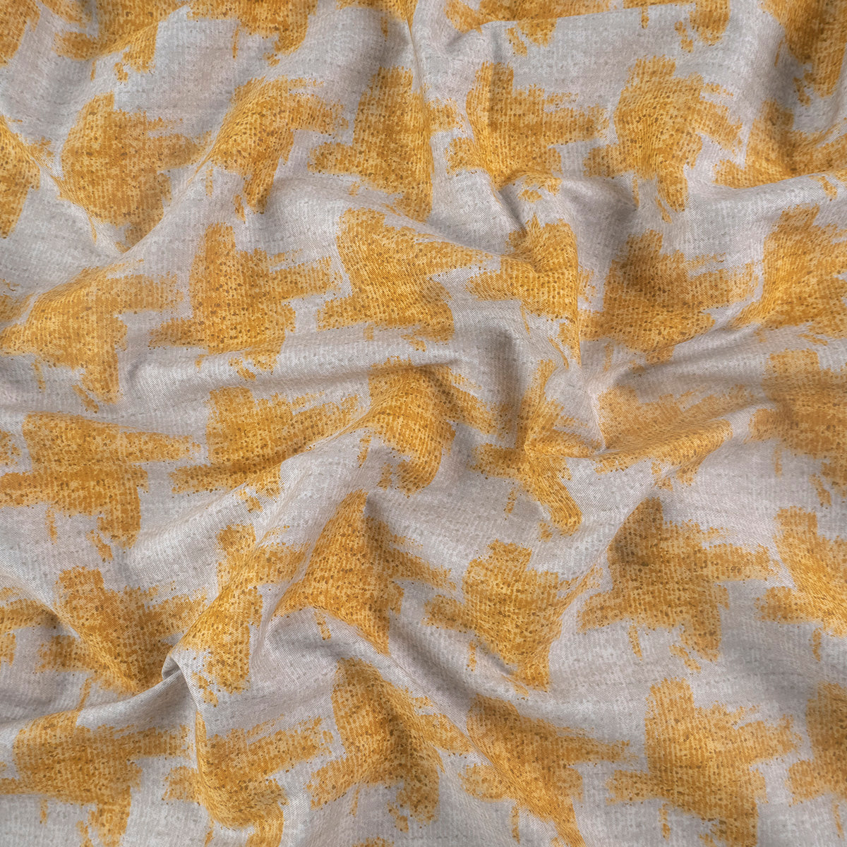 PERCAL 200 HILOS ESTAMPADA AMARILLO MINERAL PATA DE GALLO