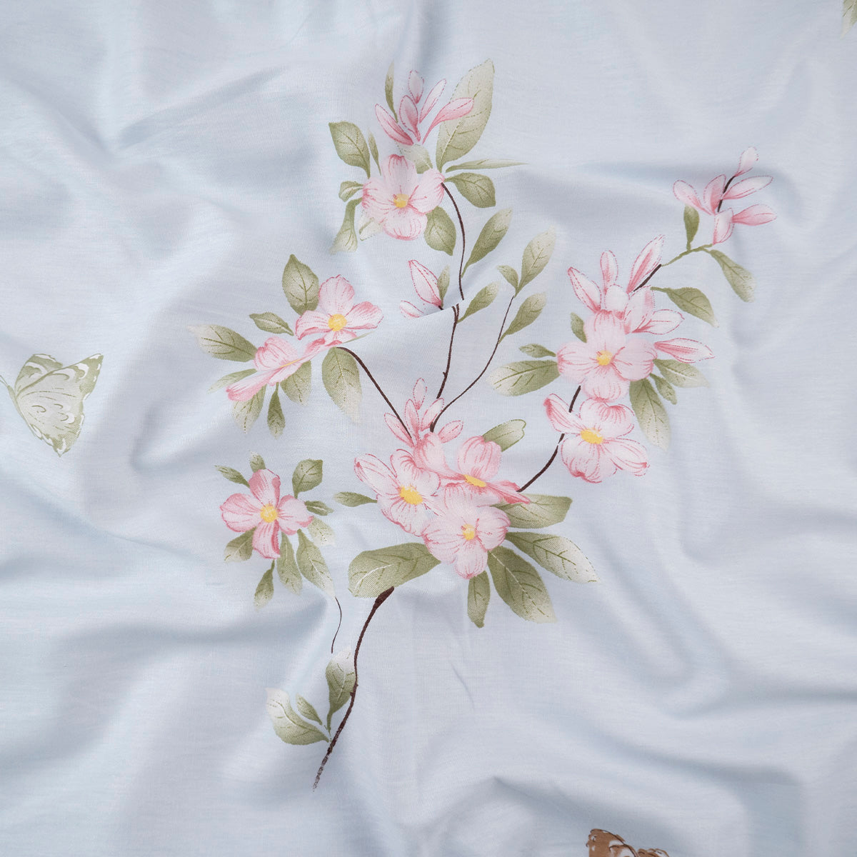 PERCAL 200 HILOS ESTAMPADA AZUL VISTA FLORAL