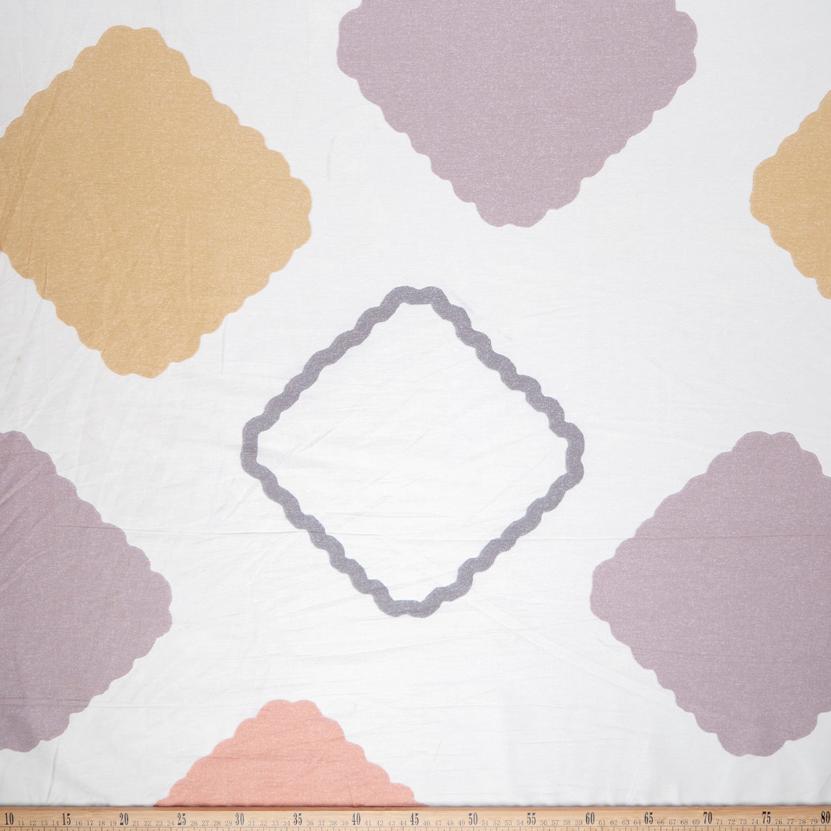 PERCAL 200 HILOS ESTAMPADA BLANCO PAPIRO CON RECTANGULOS COLORIDOS