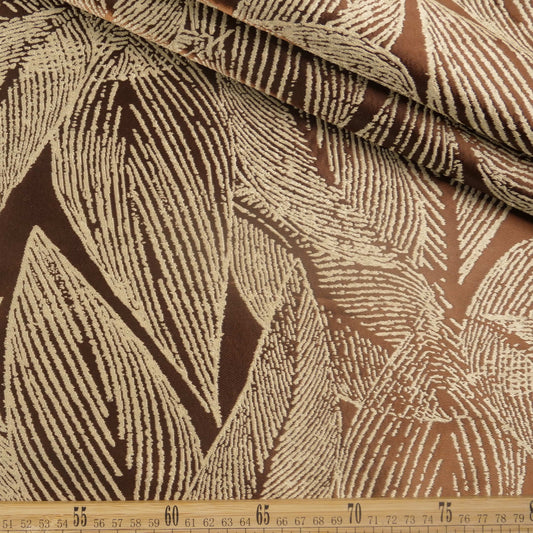 ANTISOLAR JACQUARD BEIGE NOUGAT HOJAS GRANDES