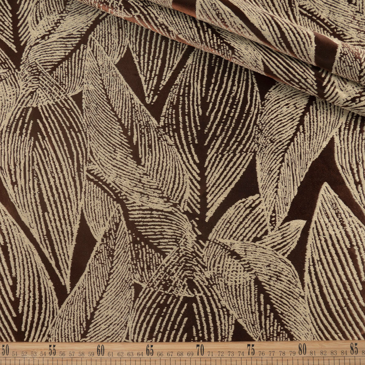 ANTISOLAR JACQUARD BEIGE NOUGAT HOJAS GRANDES