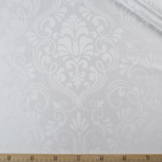 BROCATO BLANCO BRILLANTE CON HOJAS Y ARABESCOS