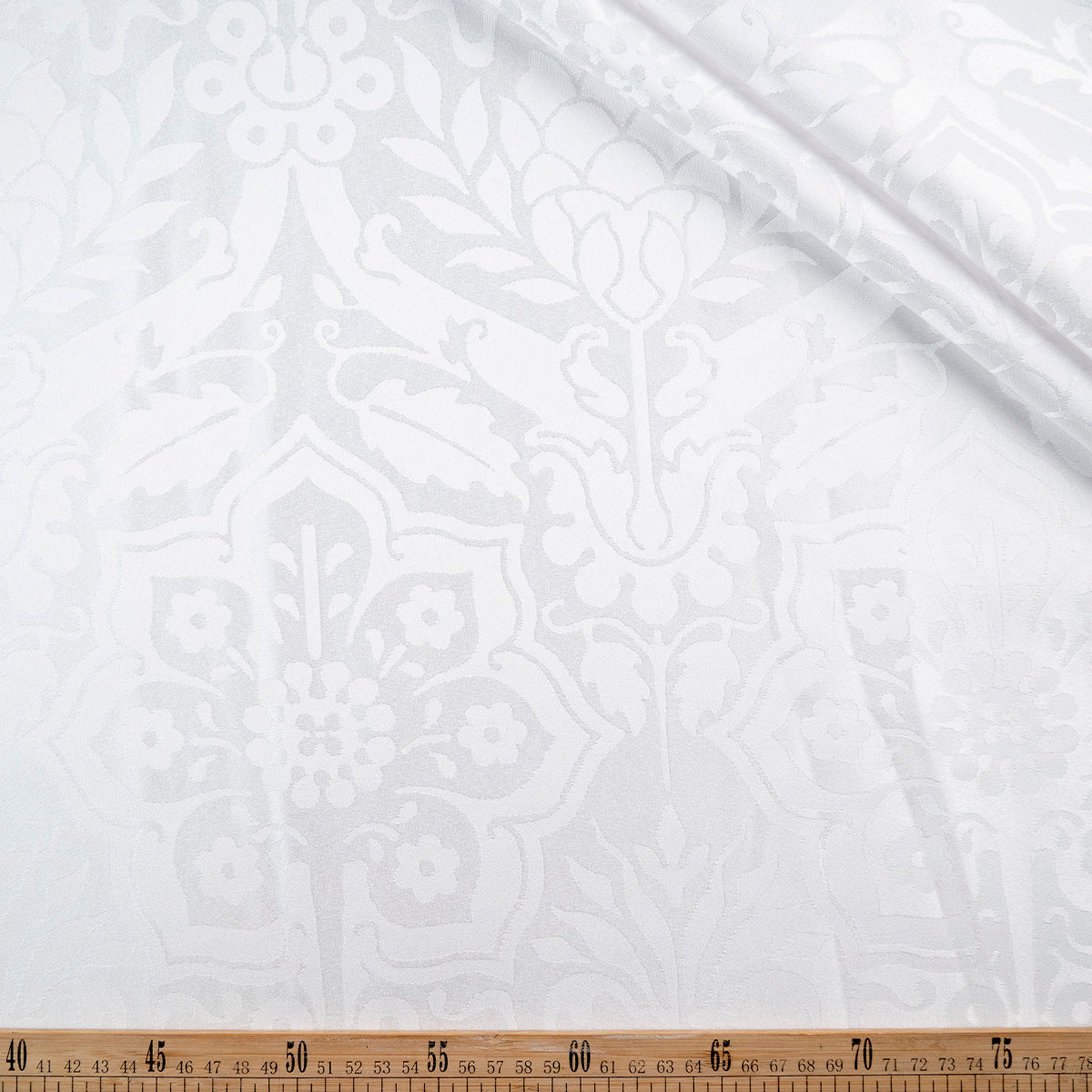 BROCATO BLANCO BRILLANTE FLORES