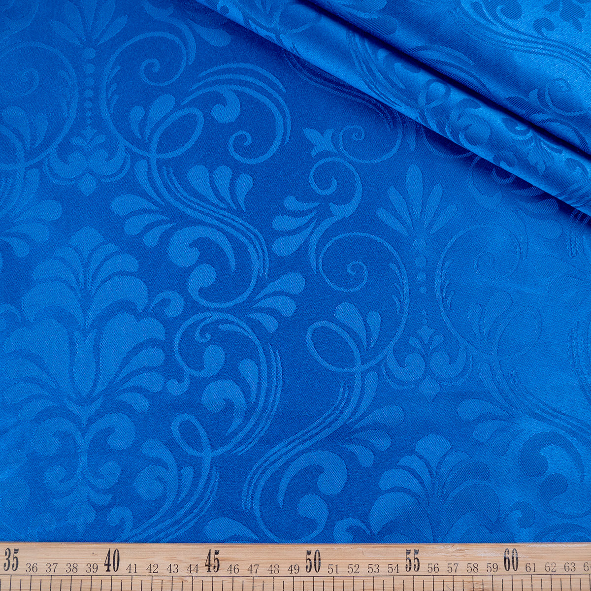 BROCATO AZUL OLIMPIA CON DISEÑO DE ARABESCOS