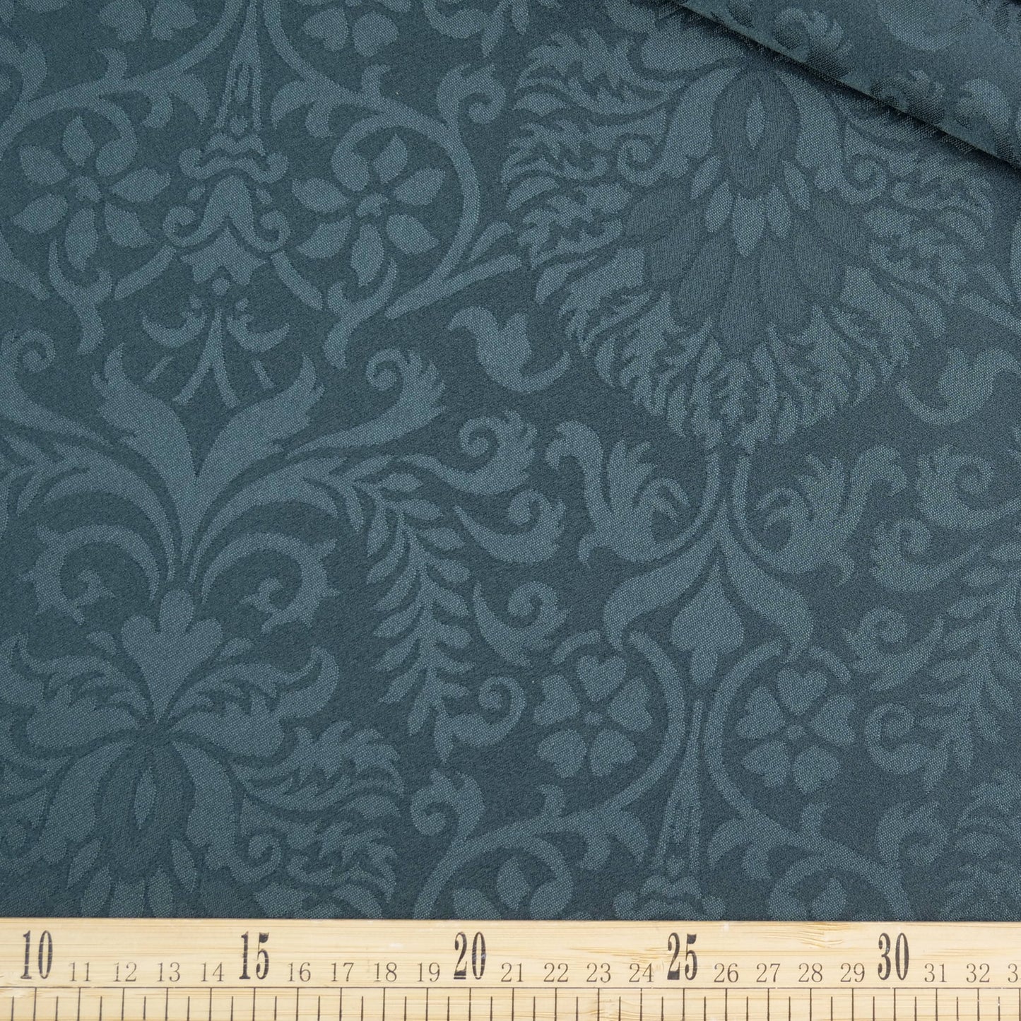 BROCATO VERDE TEAL OSCURO CON ARABESCOS