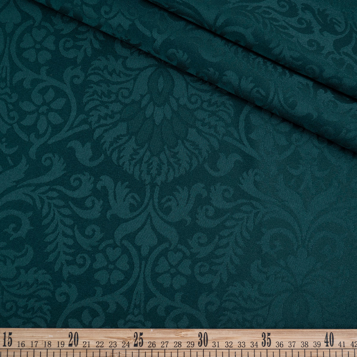 BROCATO VERDE TEAL OSCURO CON ARABESCOS