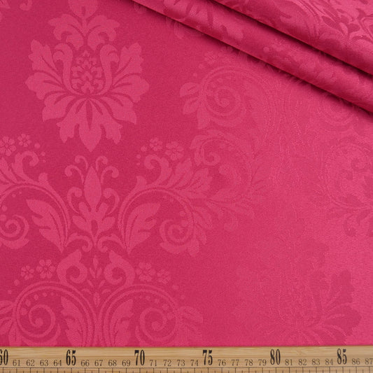 BROCATO FUCSIA FLAMBE CON FLORES Y ARABESCOS